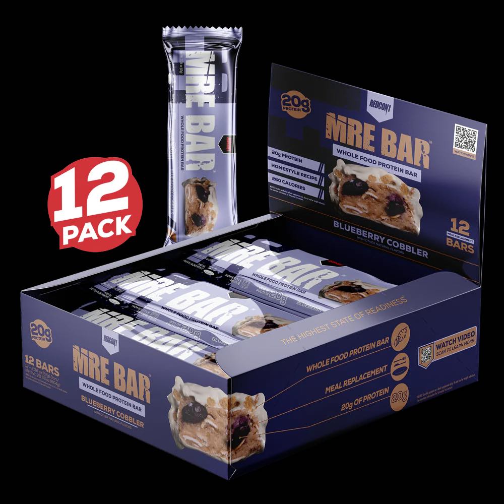 12-PCK-STICKER_BLUEBERRY-COBBLER_MRE-BAR-BOX__Website-render_1 RedCon1 MRE Protein Bar - Image 1