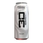 Q3 Energy Strawberry Lemonade energy drink can on a white background