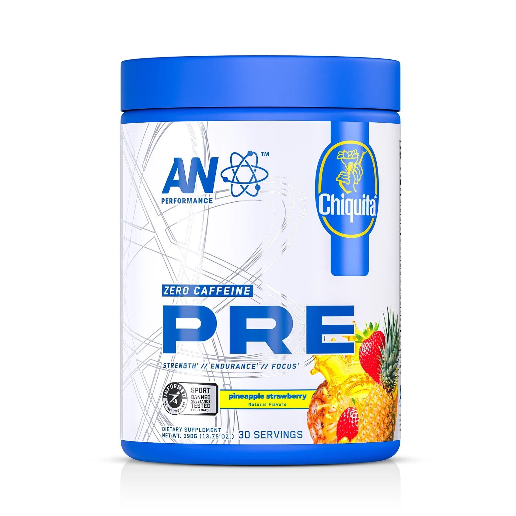 AN-Performance-ZC-PRE-390g-Chiquita-PS-Front_1 AN Performance Caffeine Free Pre Workout - Image 1