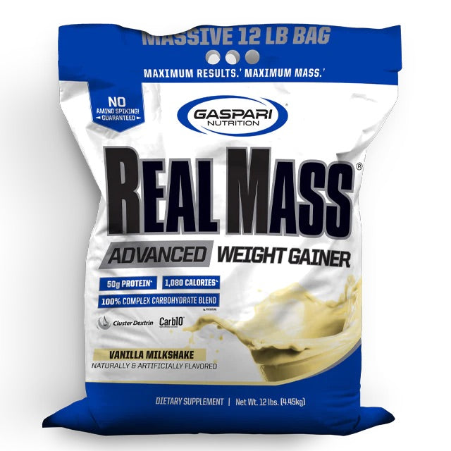 Gaspari_RealMass_12LB_VanillaMilkshake_640x640_1200x_8289b051-b149-452c-91fd-5c84028db7d9 Gaspari Mass Gainer - Image 1