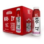 5% Kill It RTD pre-workout drink packaging in Wild Berry flavor highlighting energizing features.