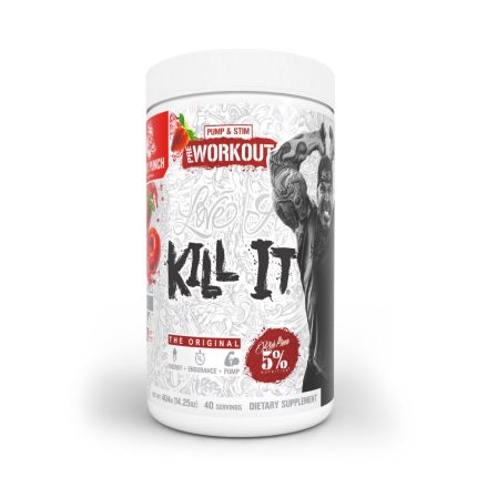 5% Nutrition Kill It Pre-Workout in Punch flavor, featuring an eye-catching design for fitness enthusiasts.