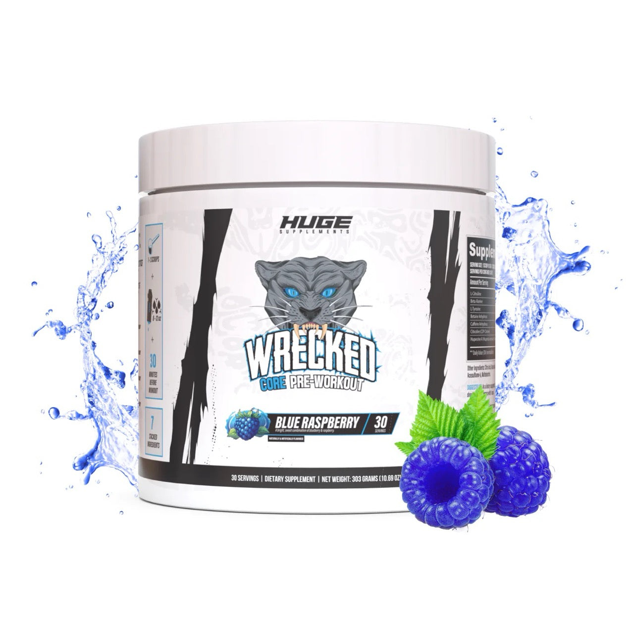 Wrecked_Core_Blue_Razz_flavorLarge Wrecked Core Pre Workout - Image 1